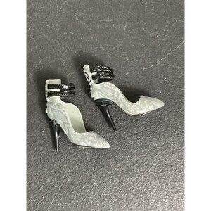 Rainbow High Doll Gray & Black Lace Pattern High Heel Shoes Accessories